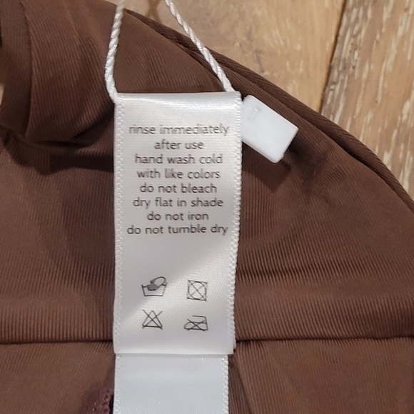 Andie Swim Espresso Brown Bandeau Padded Scala bikini top size S NWT - Picture 7 of 9